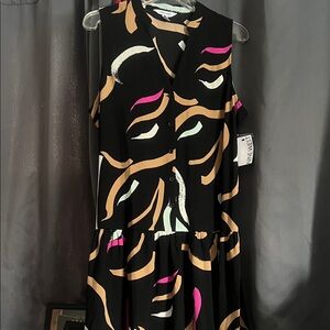 Nine West Black Dress with Pink and Tan Accents